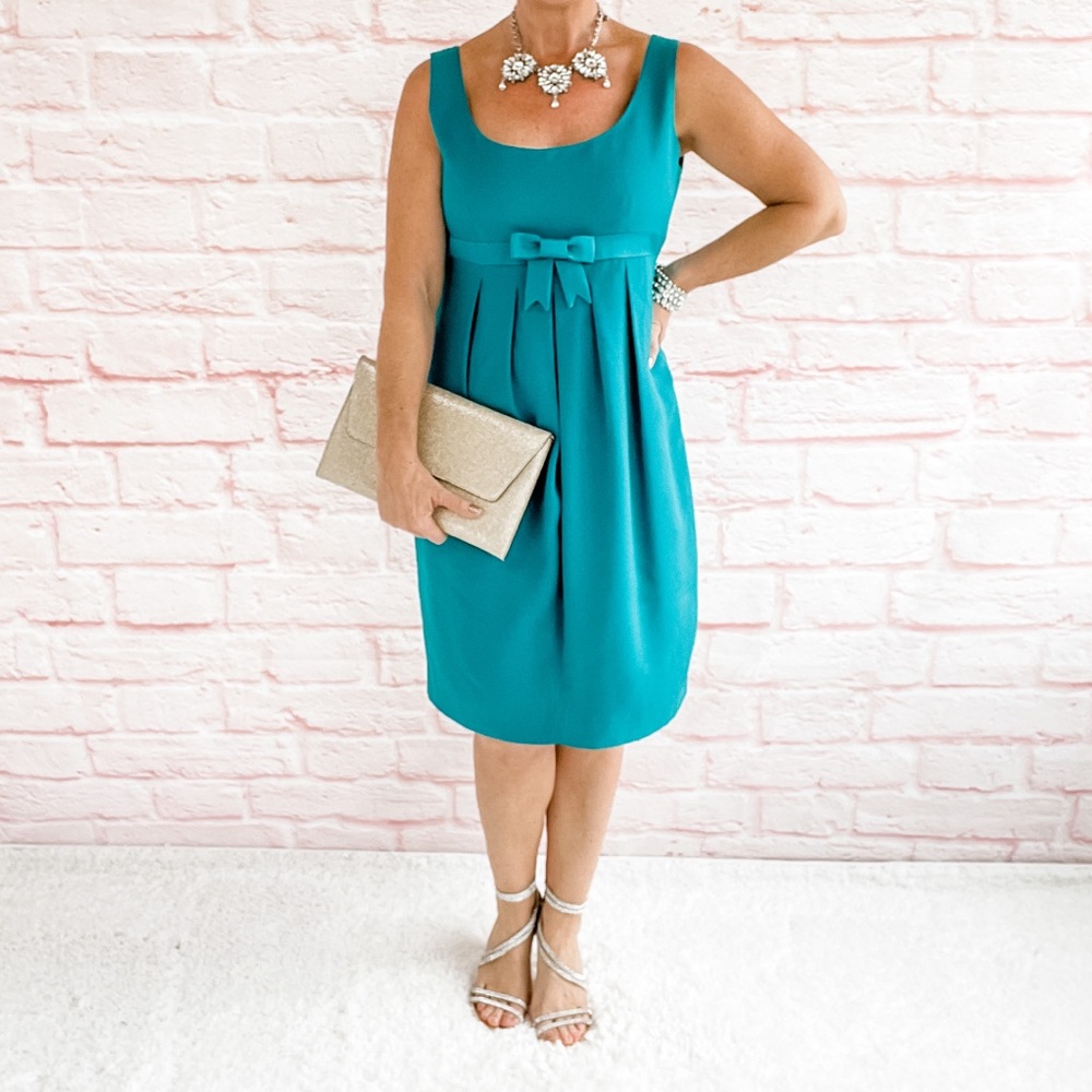 💕💍Liz Claiborne Jewel Green Sleeveless Party Dress - 8. Runs SMALL! - Picture 2 of 10